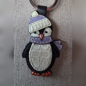 Coach Black and Purple Penguin Key fob Key ring